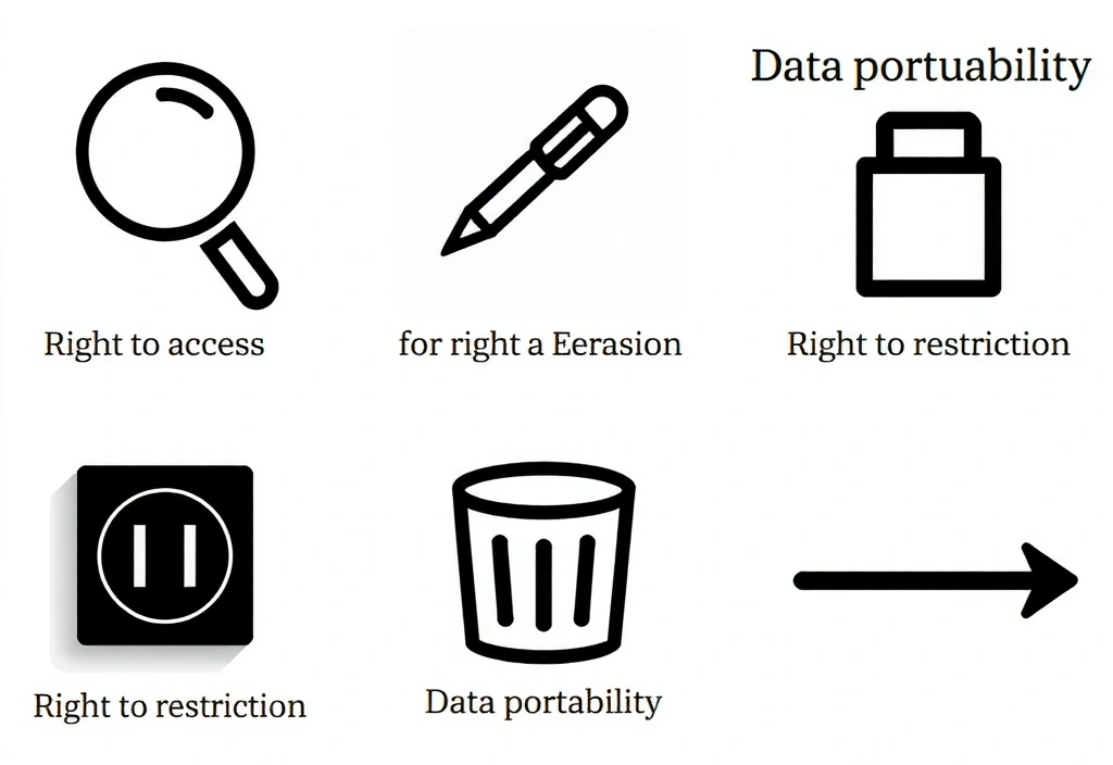 Symbole für Datenschutzrechte